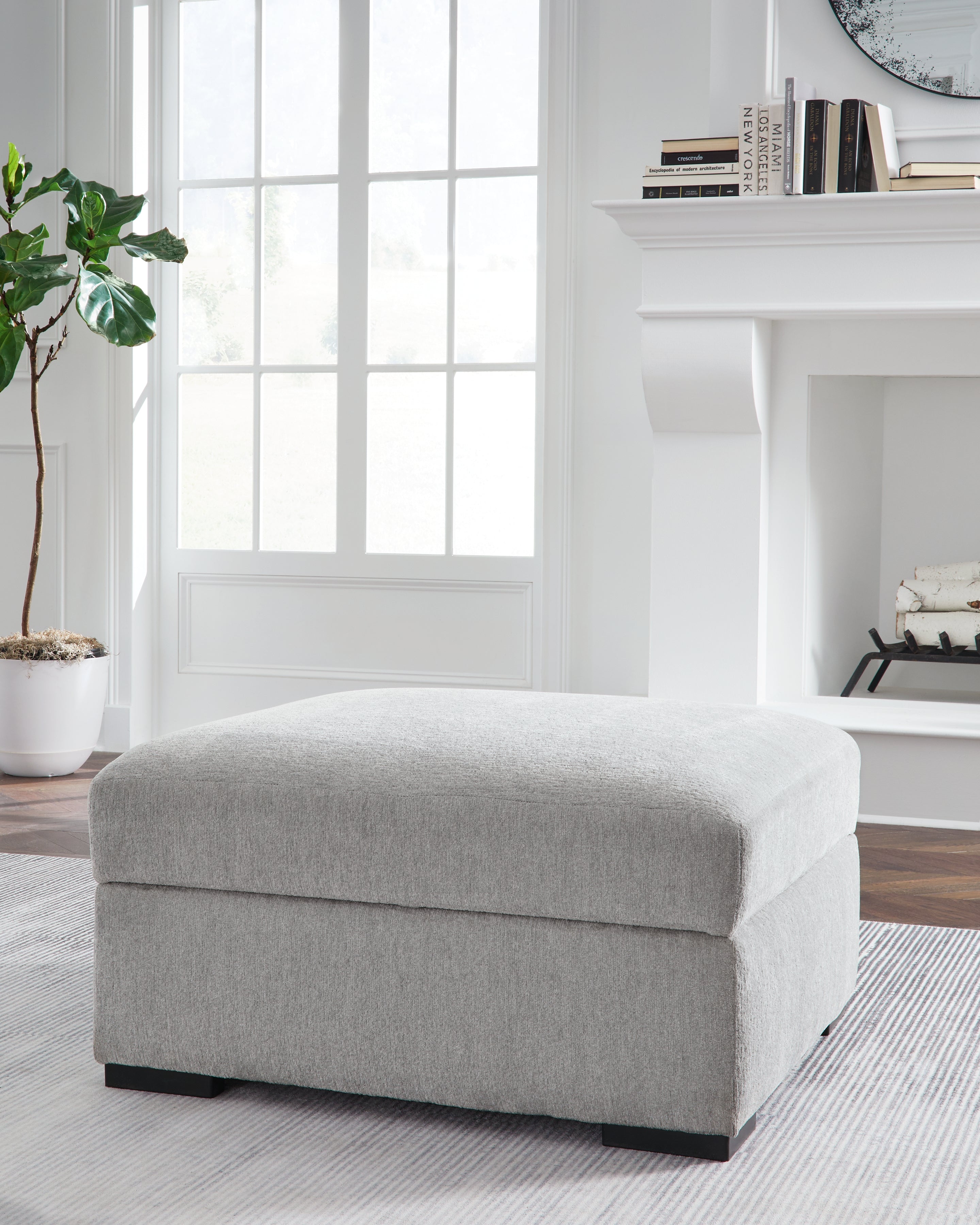 Gabyleigh Nickel Ottoman With Storage – Luna Furniture