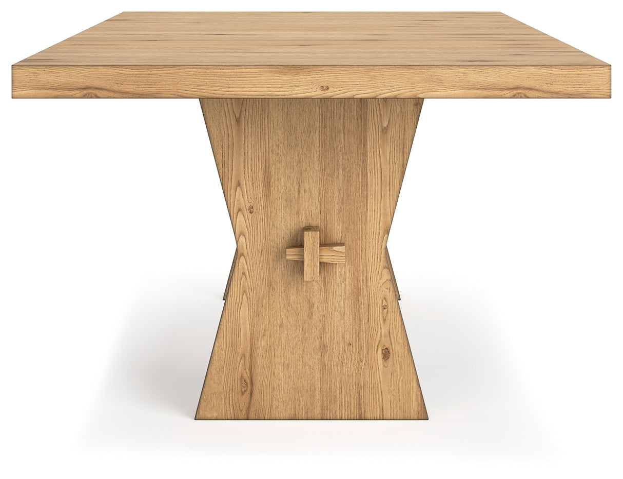 Galliden Light Brown Dining Table and 8 Chairs from Ashley - Luna Furniture