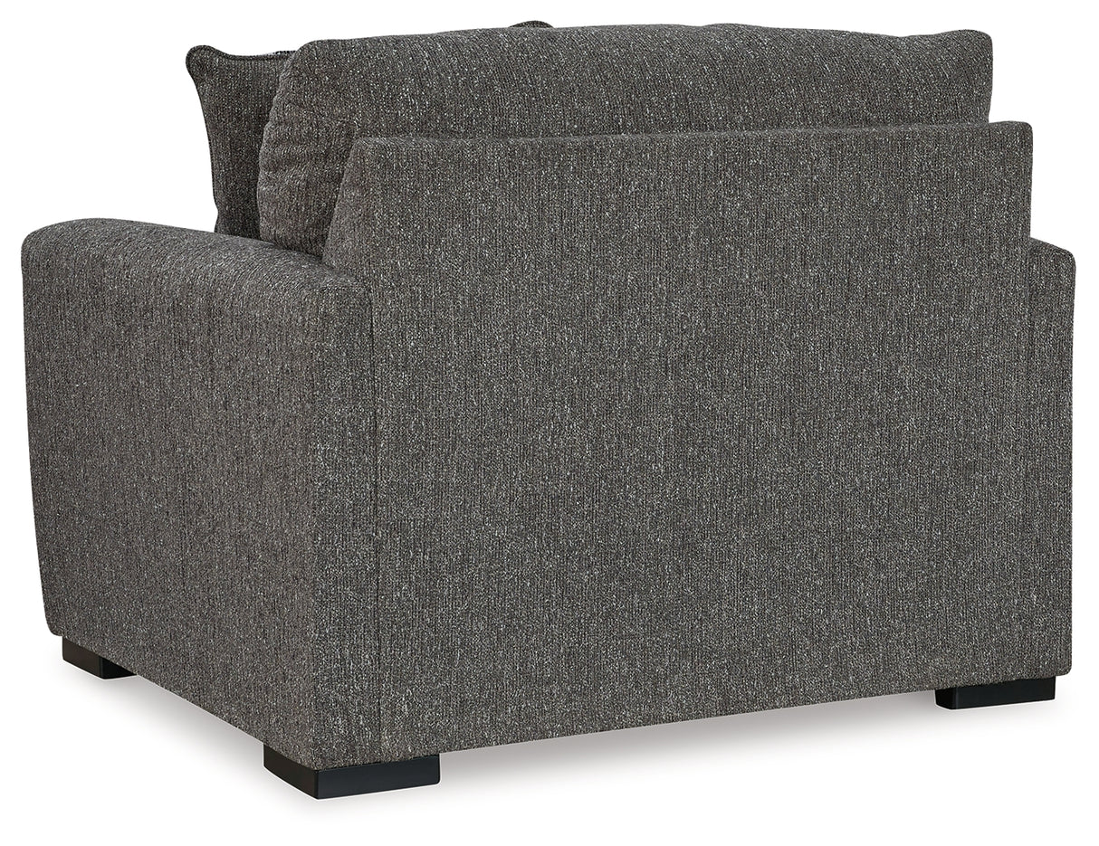 Gardiner Chair and Ottoman in Pewter from Ashley Furniture - Luna Furniture