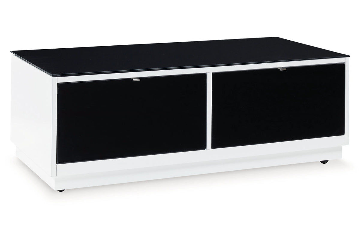 Gardoni White/Black Coffee Table and 2 End Tables from Ashley Furniture - Luna Furniture