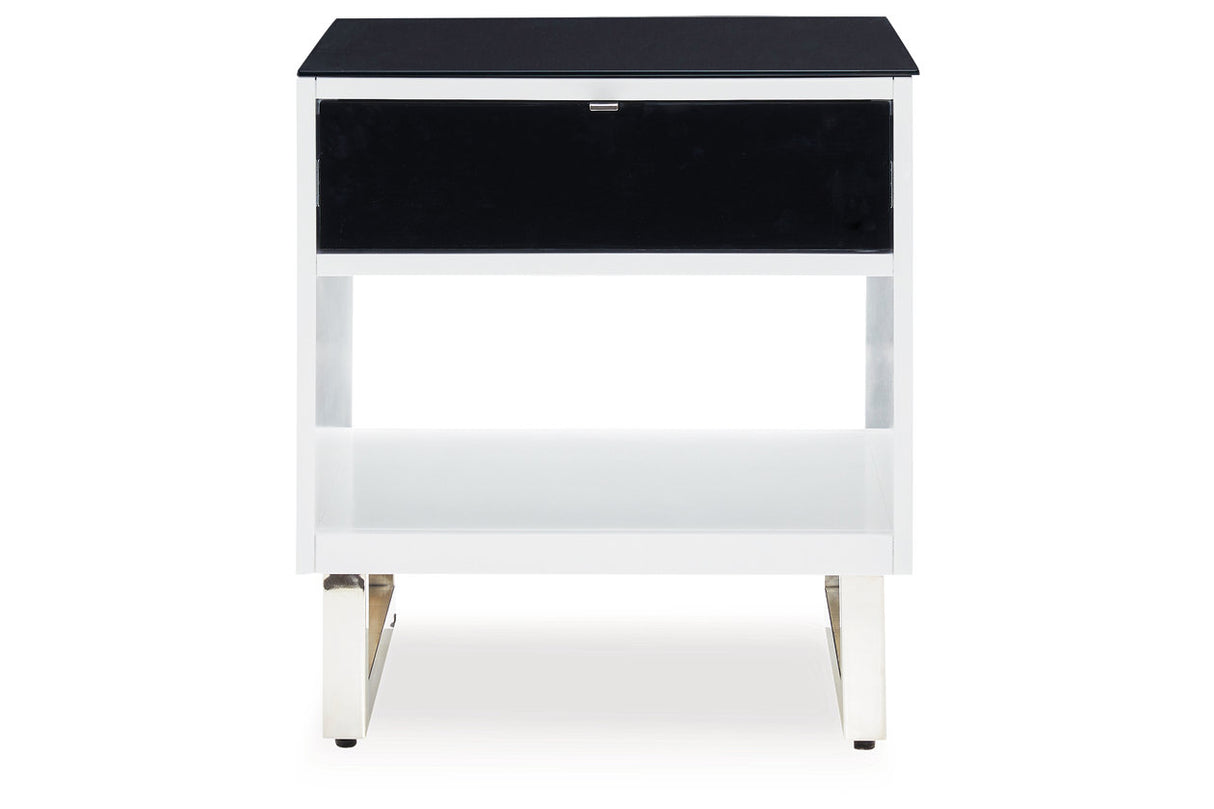 Gardoni White/Black Coffee Table and 2 End Tables from Ashley Furniture - Luna Furniture