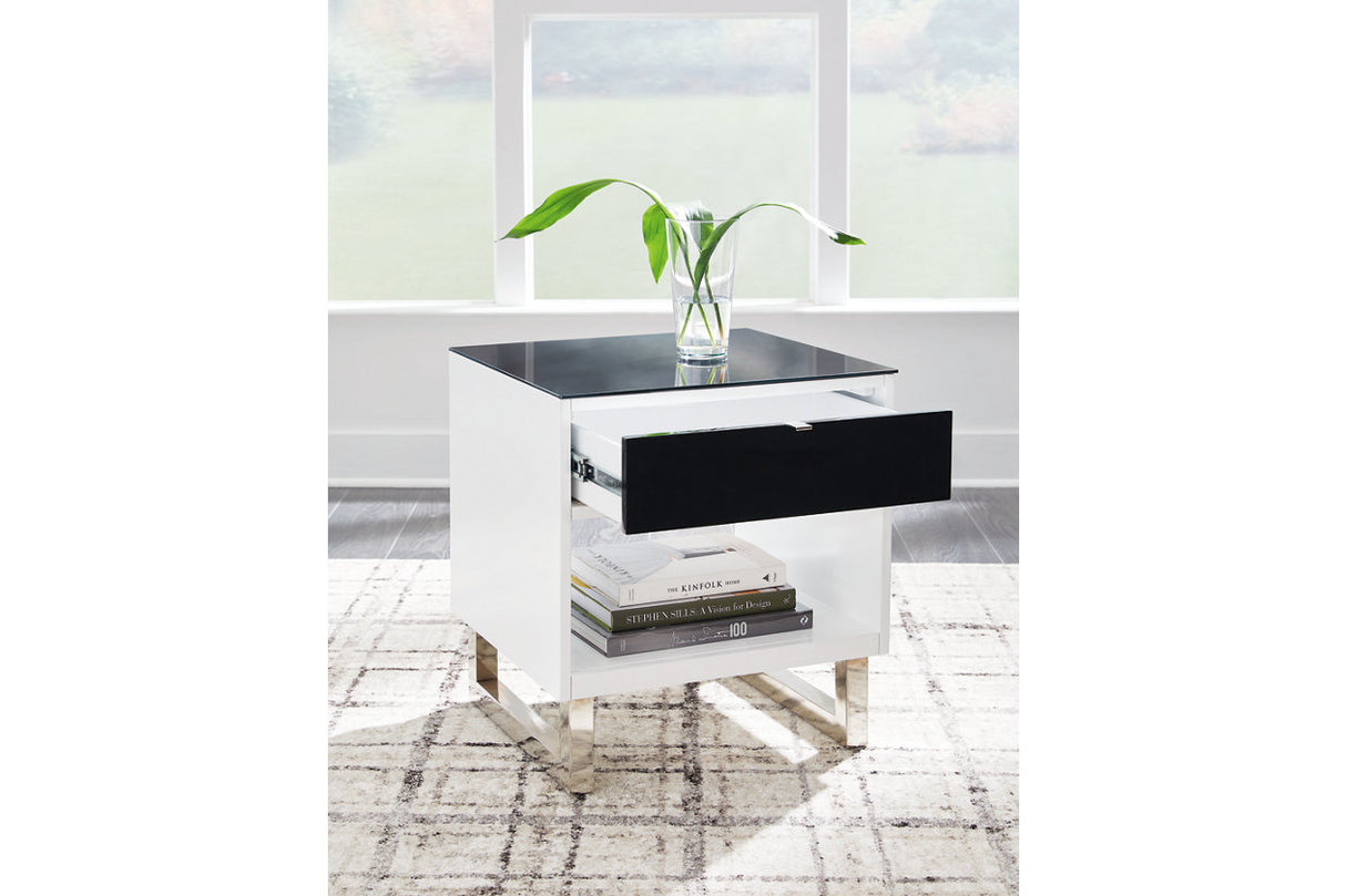 Gardoni White/Black Coffee Table and 2 End Tables from Ashley Furniture - Luna Furniture