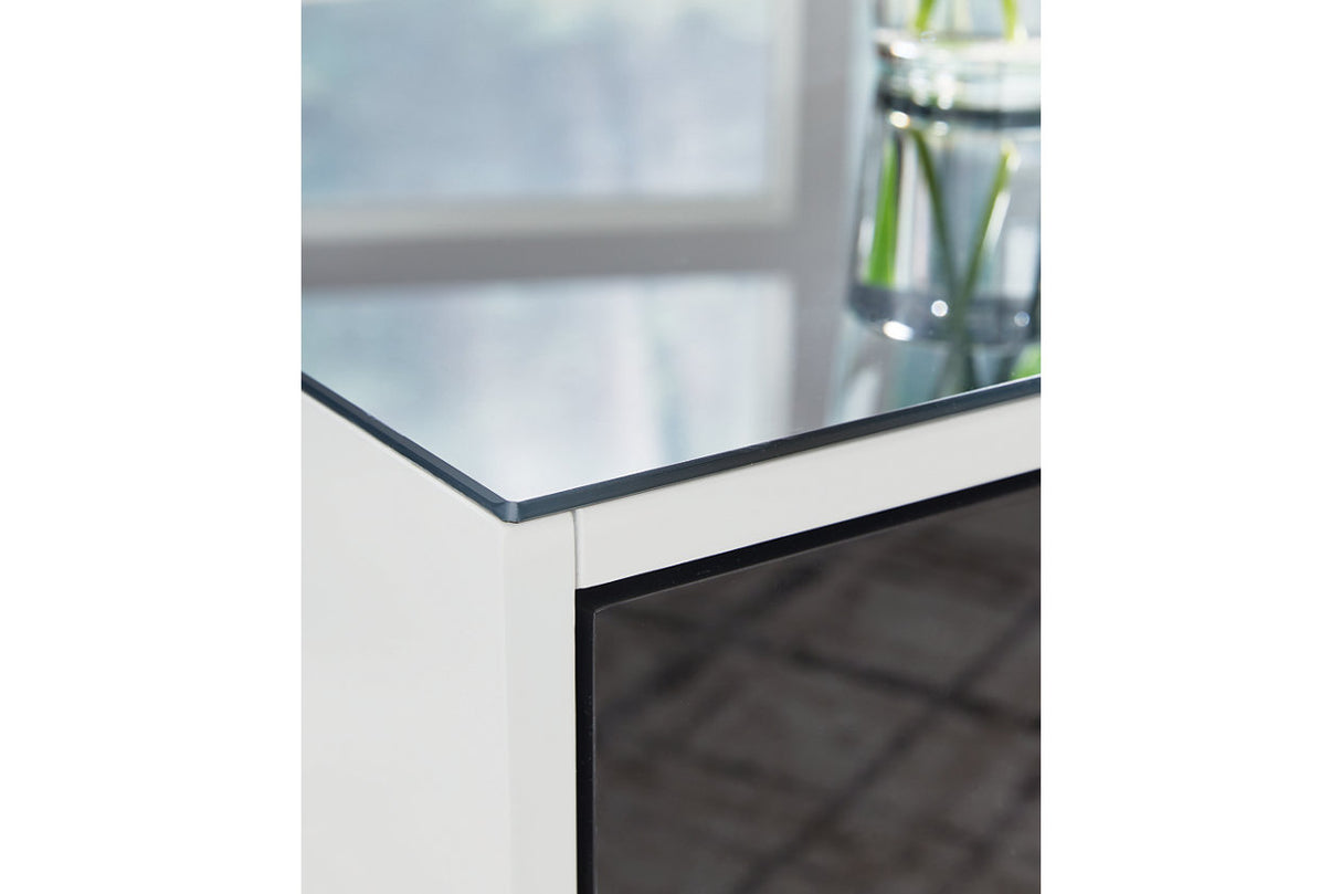 Gardoni White/Black Coffee Table and 2 End Tables from Ashley Furniture - Luna Furniture