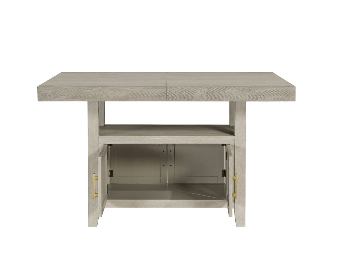 Garland 60-80″ Counter Table with 20″ Leaf, Greige Finish from Steve Silver - Luna Furniture