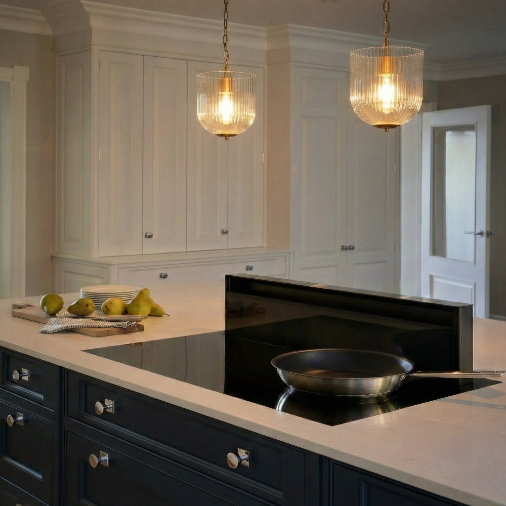 Garnet Pendant Lamp - Coarse Gold + Clear Glass from Ashcroft Furniture - Luna Furniture