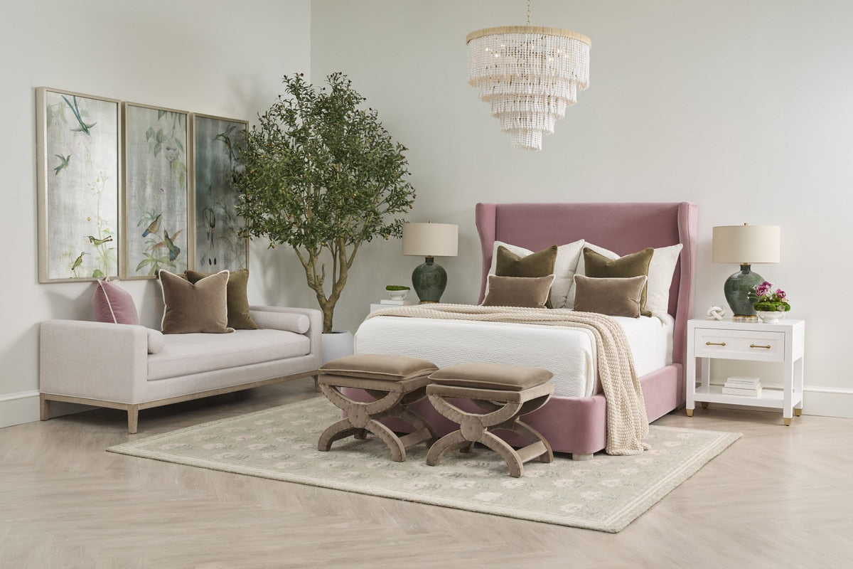 Gaston Ottoman in Caramel Velvet from Essentials For Living - Luna Furniture