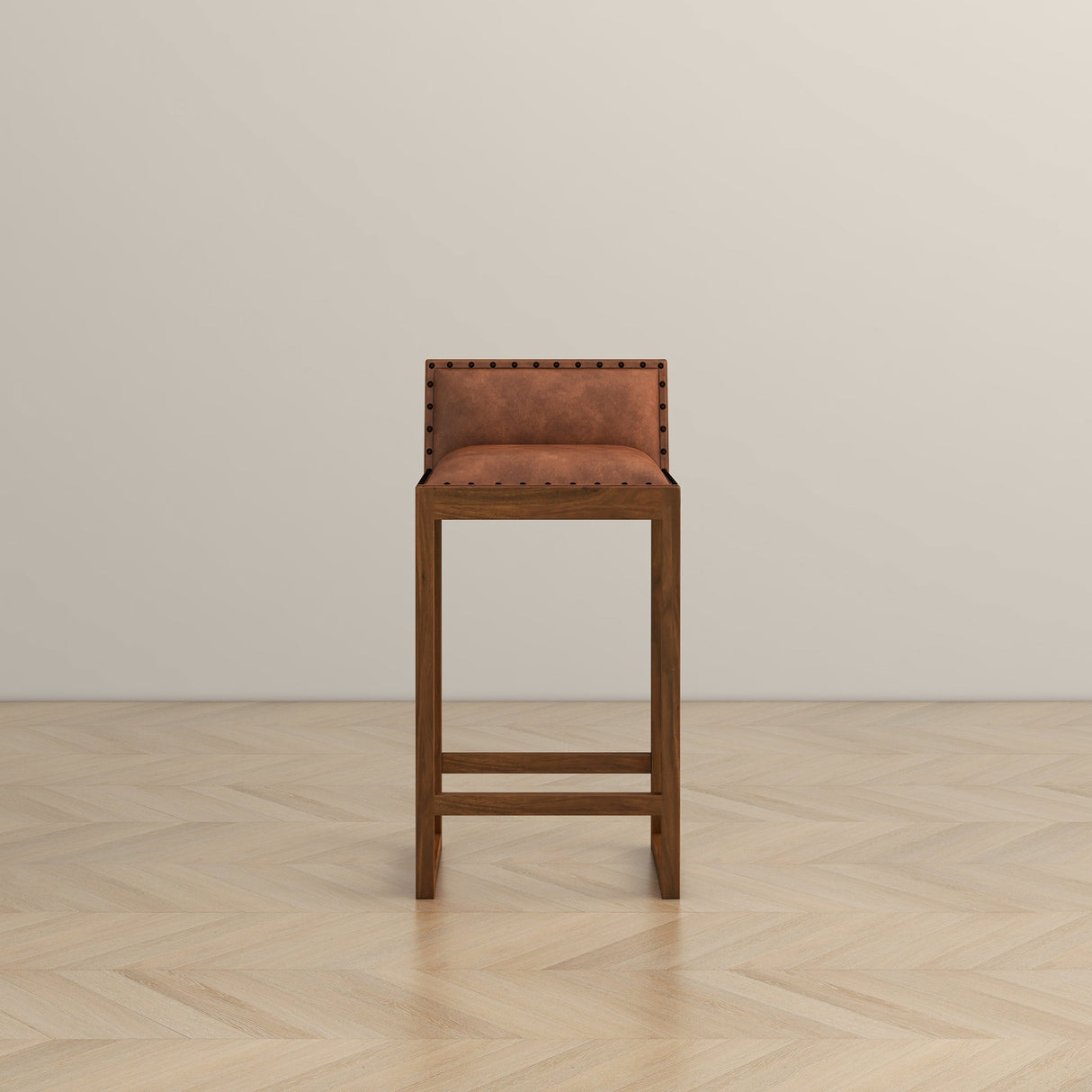 Gavin 25'' Solid Wood Genuine Leather Counter Stool from Ashcroft Furniture - Luna Furniture
