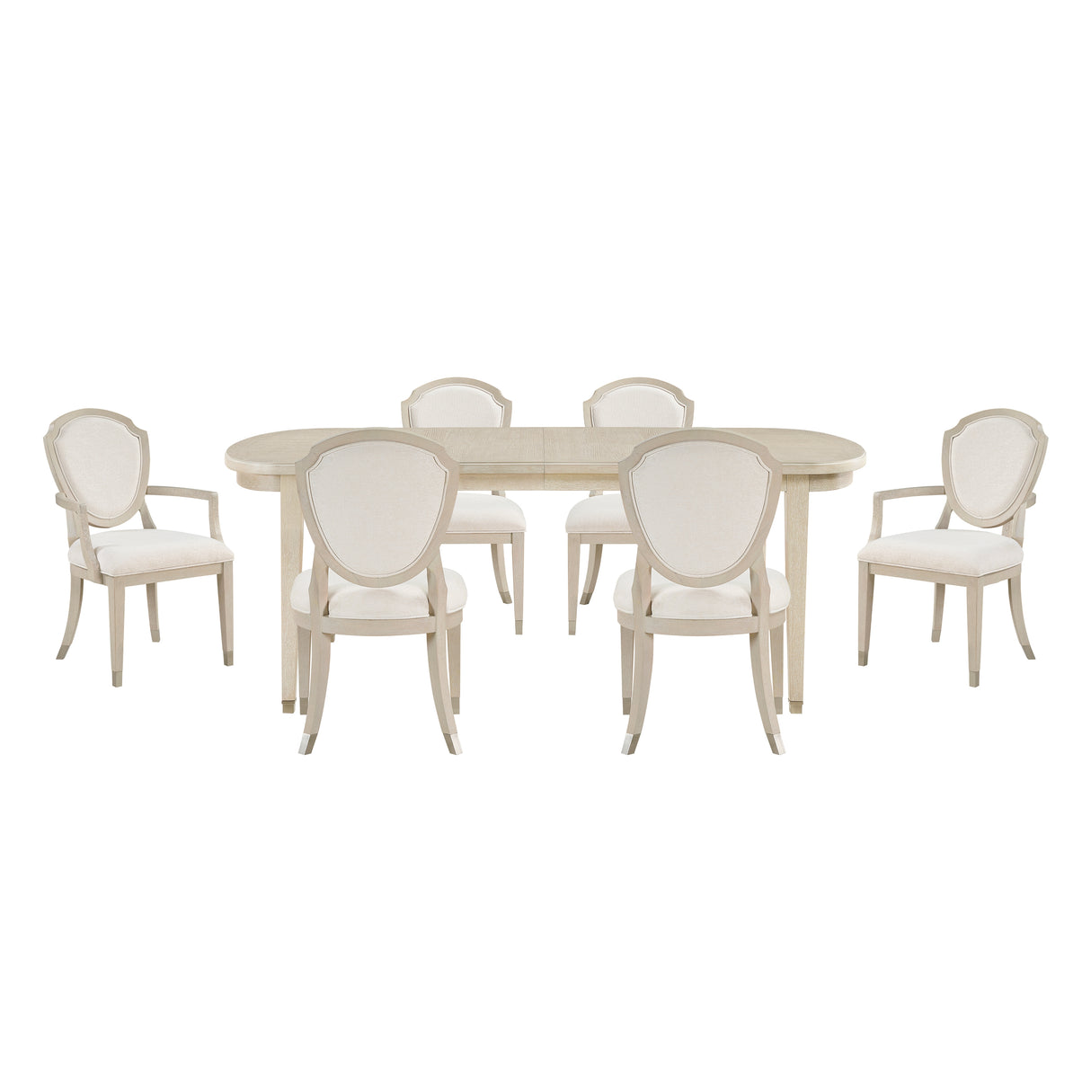 Genoa Light Oak 7-Piece 96" Extendable Dining Set from Homelegance - Luna Furniture