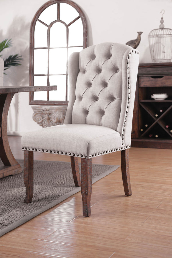 Gianna Rustic Oak/Ivory Wingback Chair