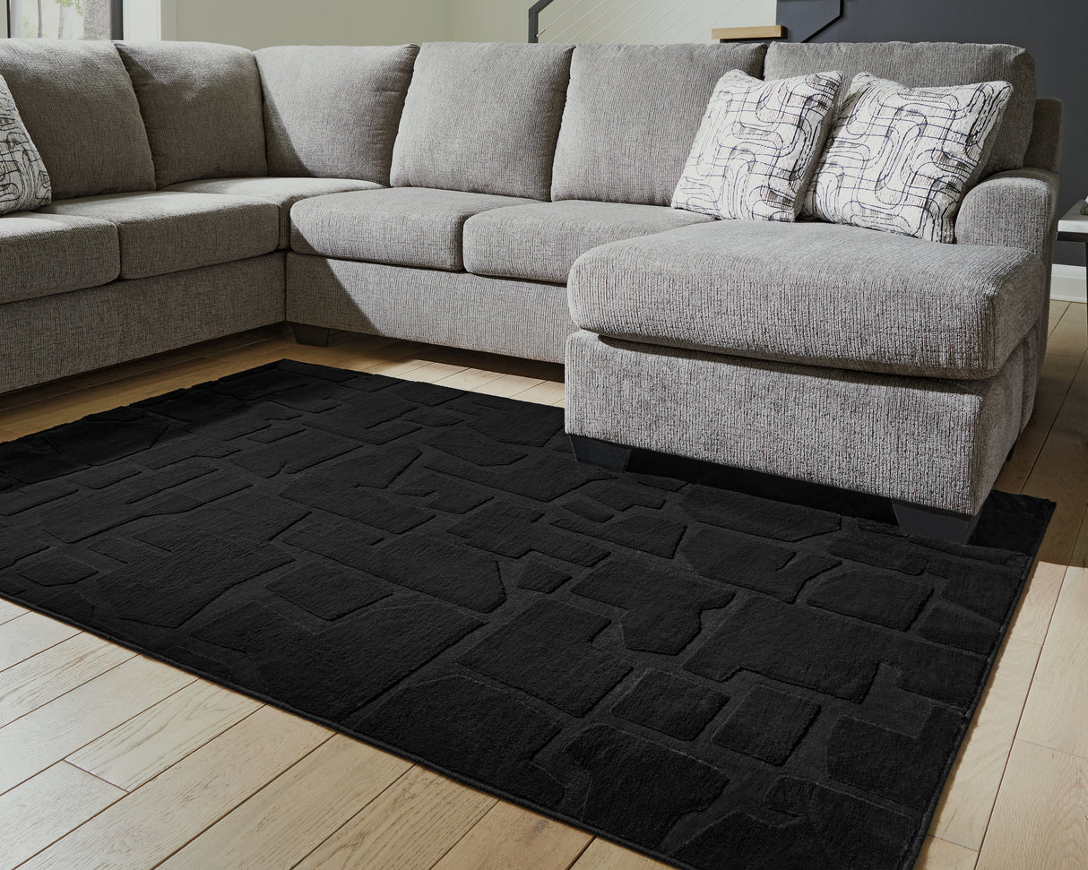 Gibbswell Black Washable Medium Rug from Ashley Furniture - Luna Furniture