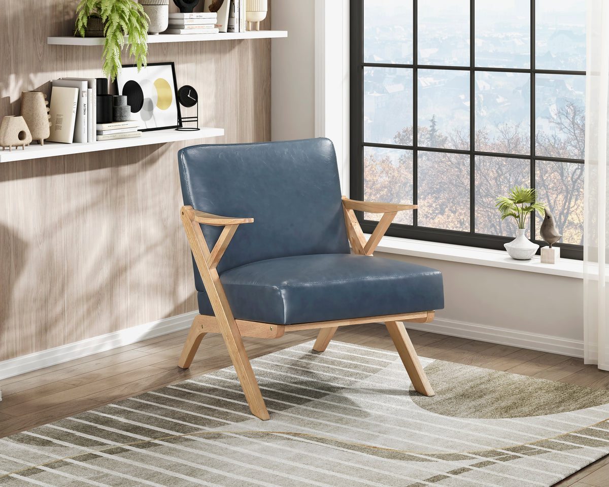 Gideon Natural Blue Accent Chair from Homelegance - Luna Furniture