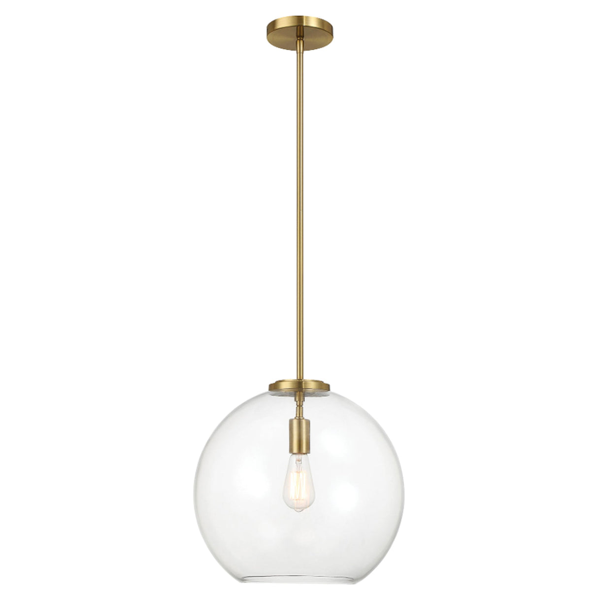 Gleam Pendant Lamp with Satin Brass and Clear Glass from Ashcroft Furniture - Luna Furniture