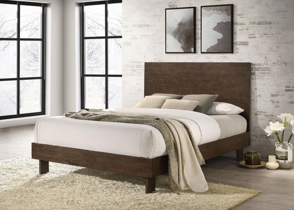 Glenwood Warm Brown 48-inch Queen Platform Panel Bed
