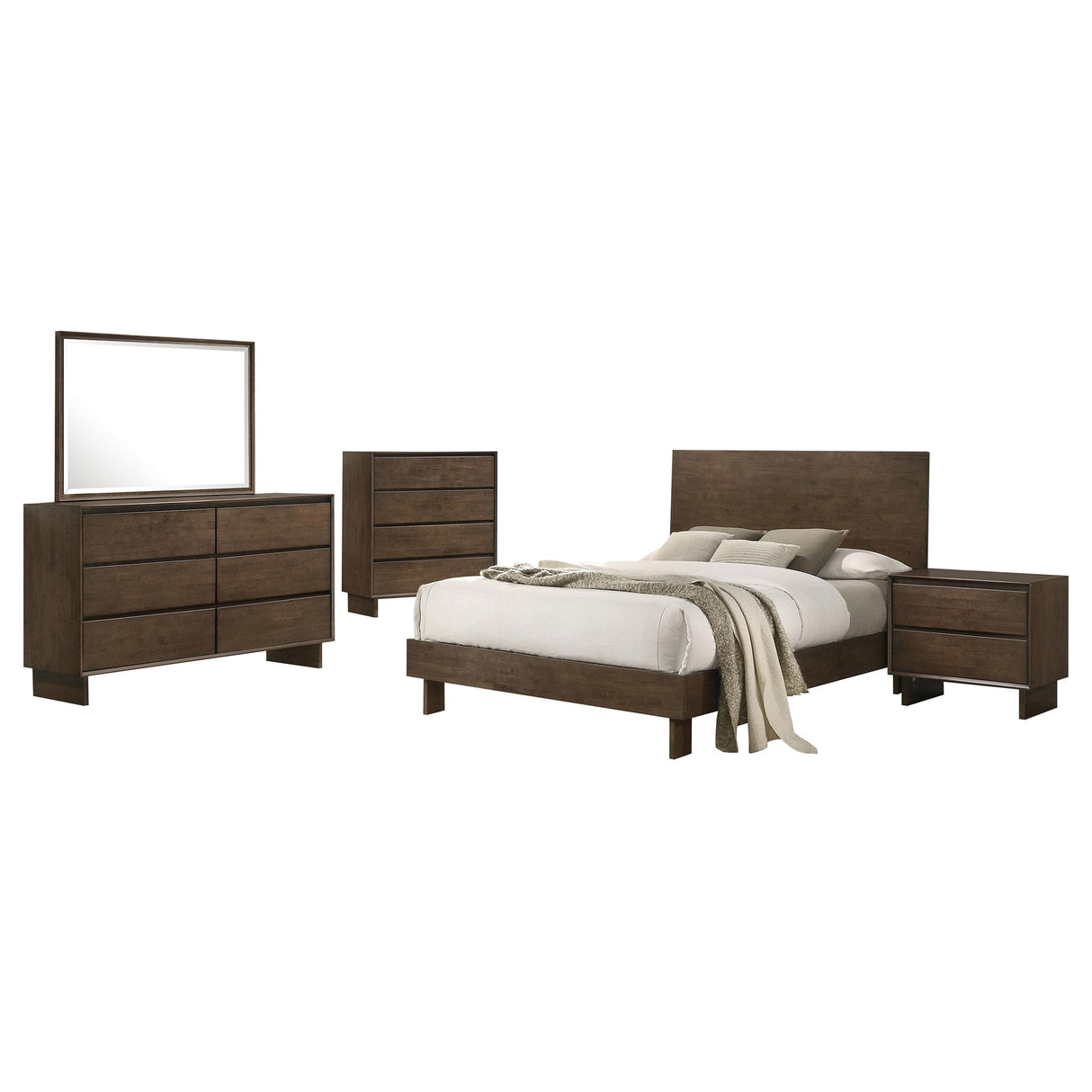 Glenwood Warm Brown 5-Piece Queen Bedroom Set from Coaster - Luna Furniture