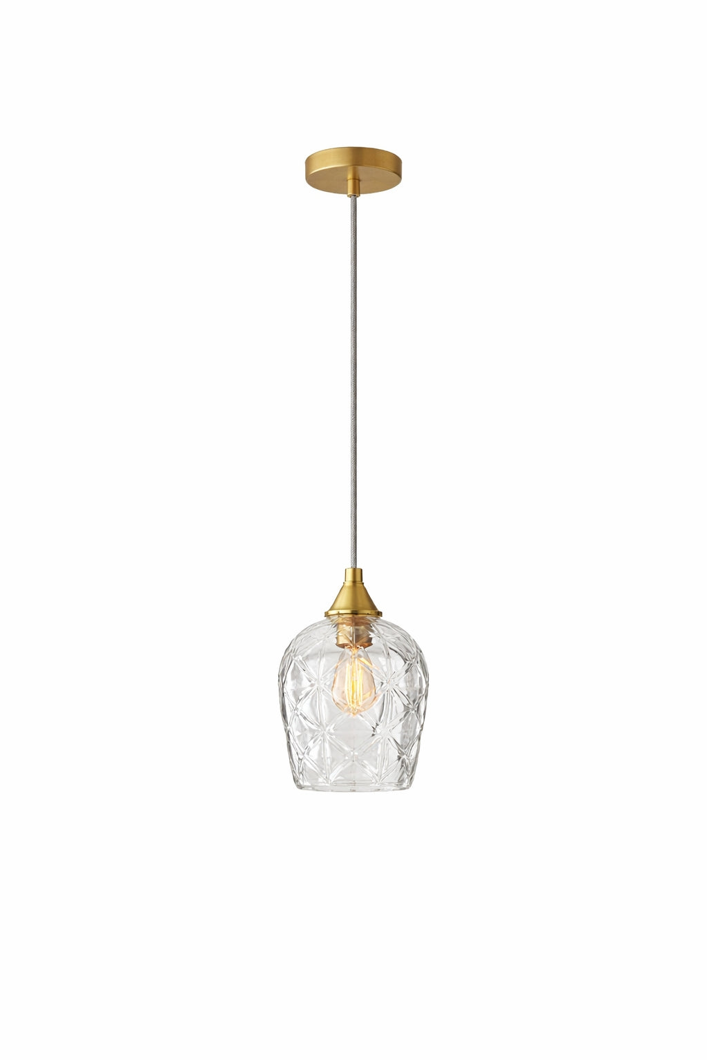 Glowline Pendant Lamp - Gold and Clear from Ashcroft Furniture - Luna Furniture