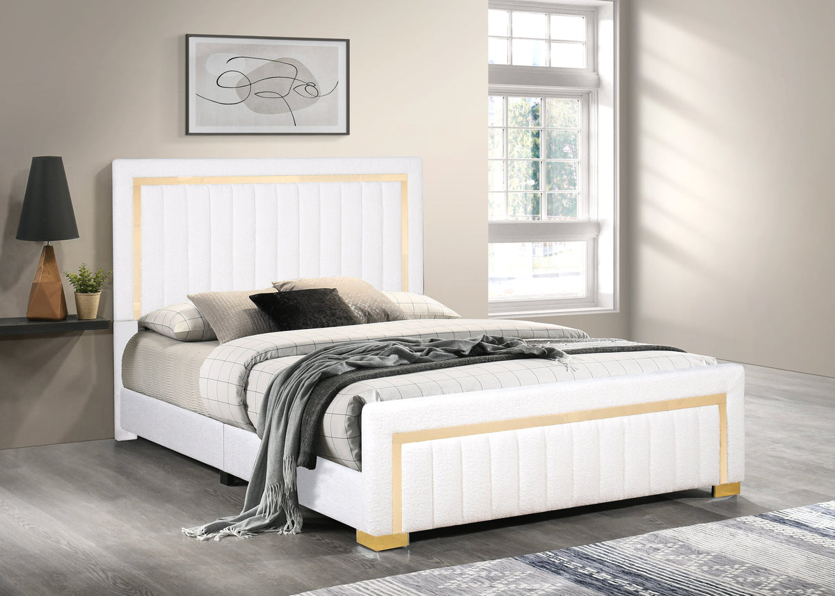 Goodline Off White Boucle Upholstered Queen Bed from Happy Homes - Luna Furniture