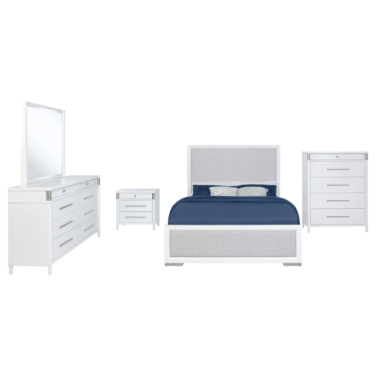 Gracemont White 5-Piece Eastern King Bedroom Set from Coaster - Luna Furniture