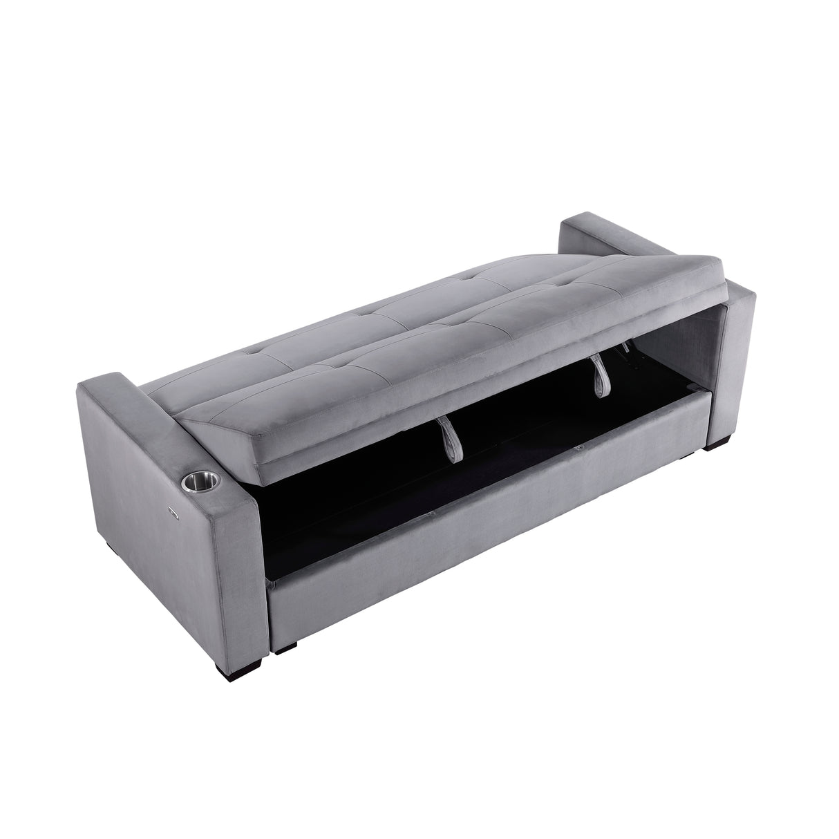 Grady Gray Convertible Sofa with Hidden Storage from Homelegance - Luna Furniture