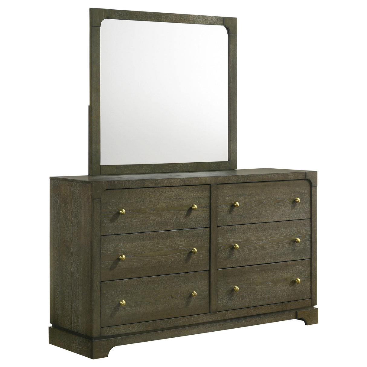 Gran Park Dark Cocoa 6-Drawer Dresser and Mirror from Coaster - Luna Furniture