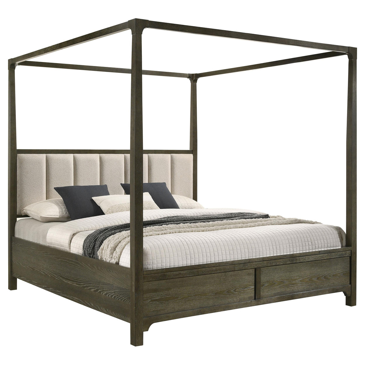 Gran Park Dark Cocoa Eastern King Four Poster Canopy Bed from Coaster - Luna Furniture