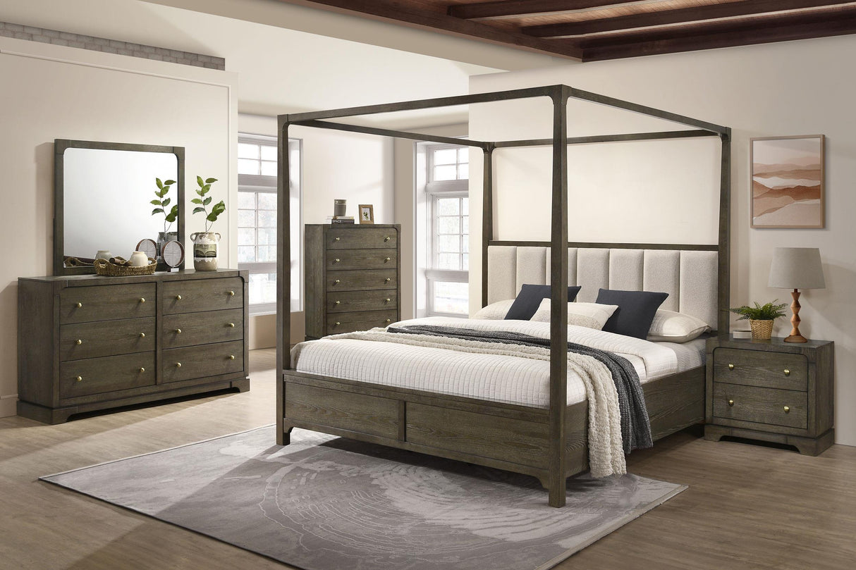 Gran Park Dark Cocoa Eastern King Four Poster Canopy Bed from Coaster - Luna Furniture