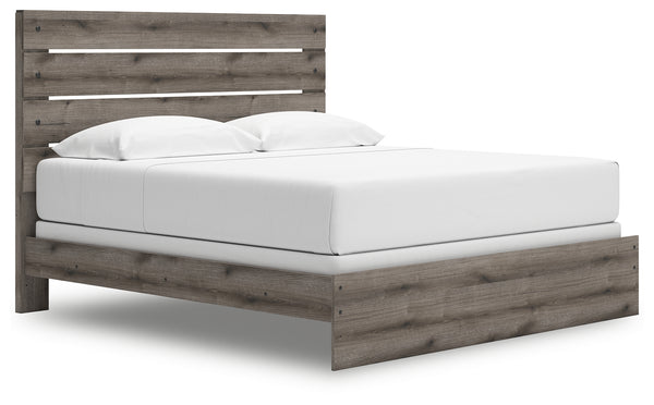 Graystorm Brown Gray King Panel Bed