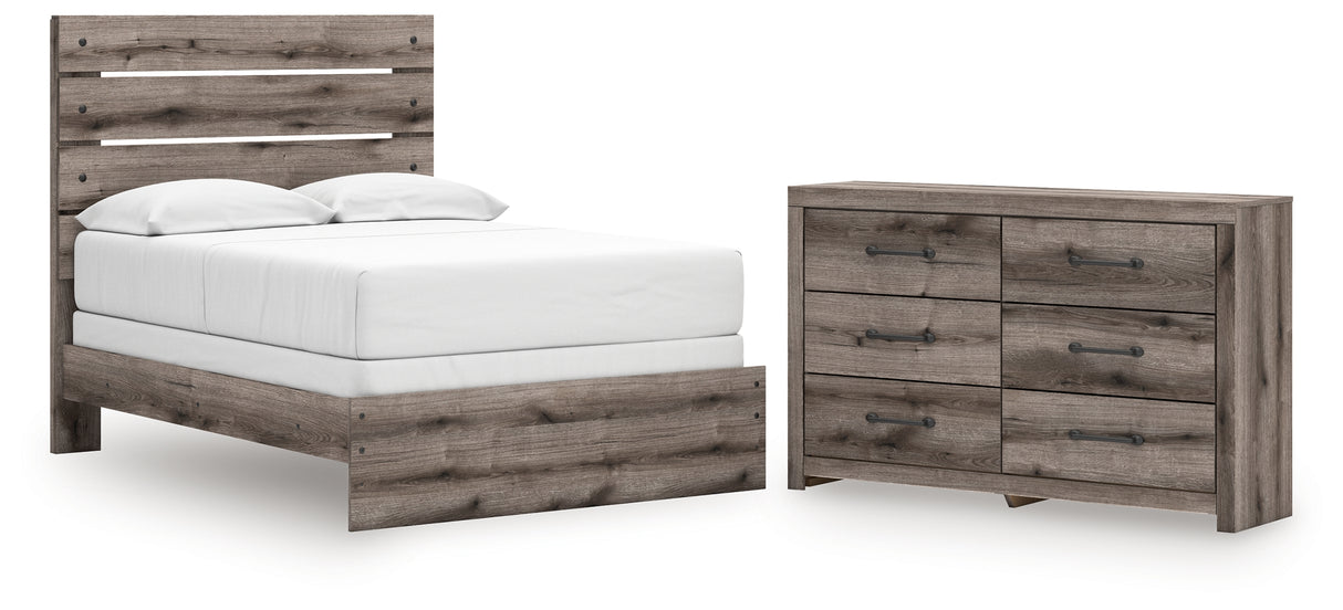 Graystorm Full Panel Bed with Dresser in Brown Gray from Ashley - Luna Furniture