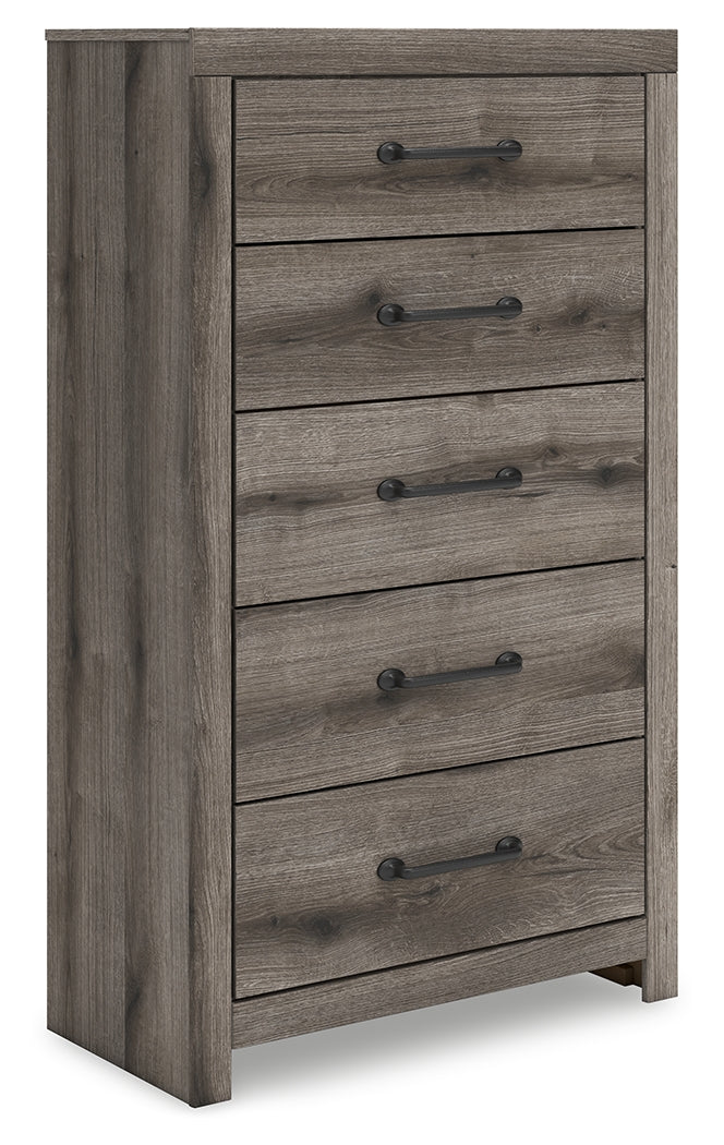 Graystorm Full Panel Bed with Mirrored Dresser, Chest and 2 Nightstands in Brown Gray from Ashley Furniture - Luna Furniture