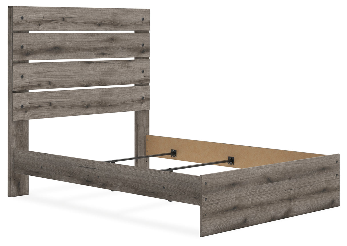 Graystorm Full Panel Bed with Mirrored Dresser, Chest and 2 Nightstands in Brown Gray from Ashley Furniture - Luna Furniture