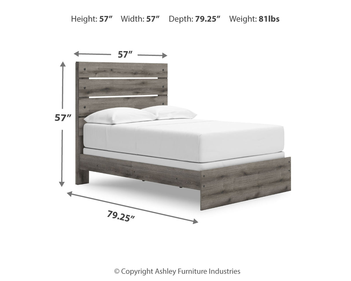 Graystorm Full Panel Bed with Mirrored Dresser, Chest and 2 Nightstands in Brown Gray from Ashley Furniture - Luna Furniture