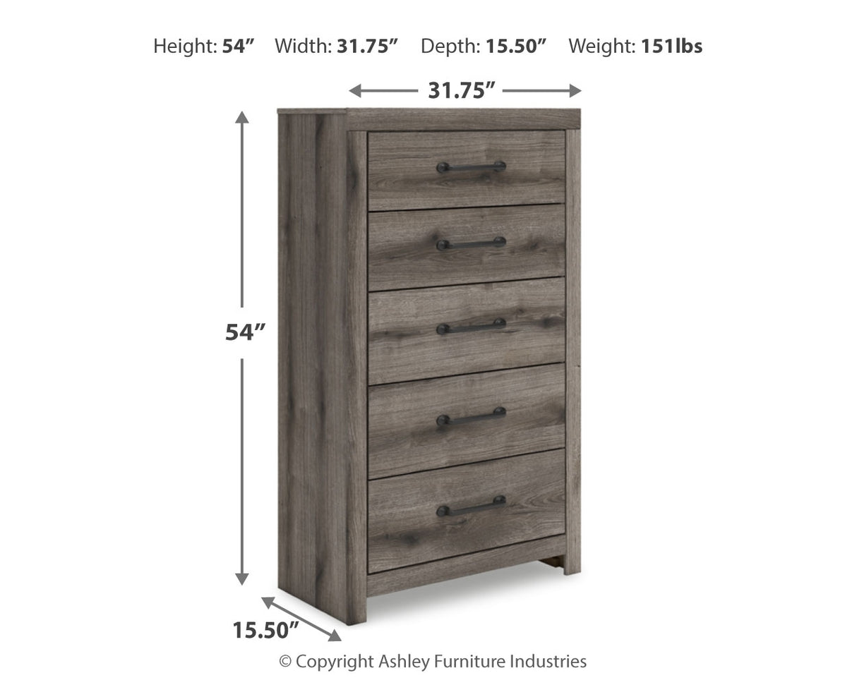 Graystorm Full Panel Bed with Storage with Mirrored Dresser, Chest and Nightstand in Brown Gray from Ashley Furniture - Luna Furniture