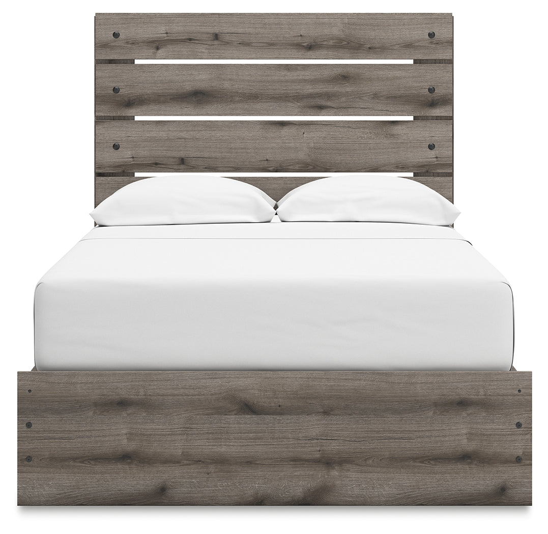 Graystorm Full Panel Bed with Storage with Mirrored Dresser in Brown Gray from Ashley Furniture - Luna Furniture