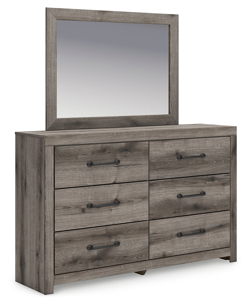 Graystorm Queen Panel Bed with Mirrored Dresser, Chest and Nightstand in Brown Gray from Ashley - Luna Furniture