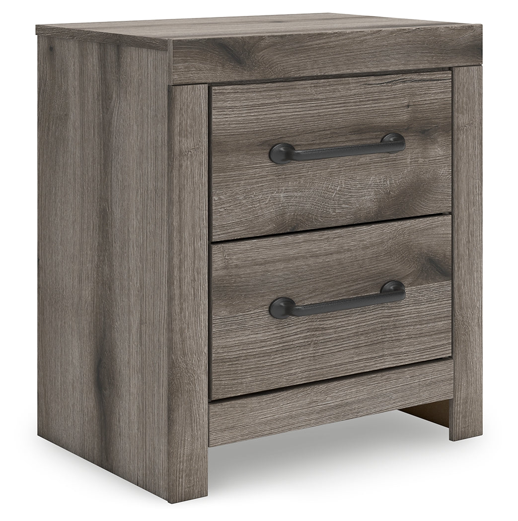Graystorm Twin Panel Bed with Storage with Mirrored Dresser, Chest and Nightstand in Brown Gray from Ashley Furniture - Luna Furniture