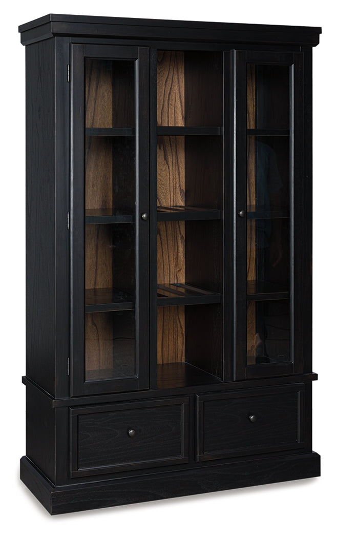 Greddinton Black/Brown Curio from Ashley - Luna Furniture