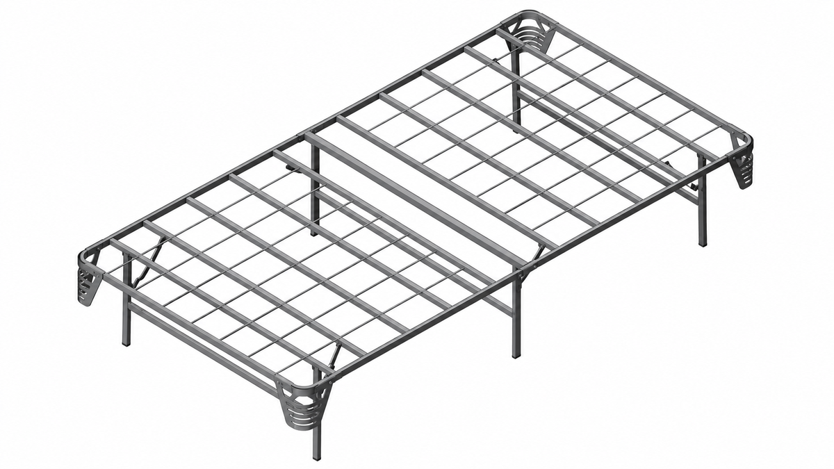 Framos Silver Eastern King Metal Bed Foundation