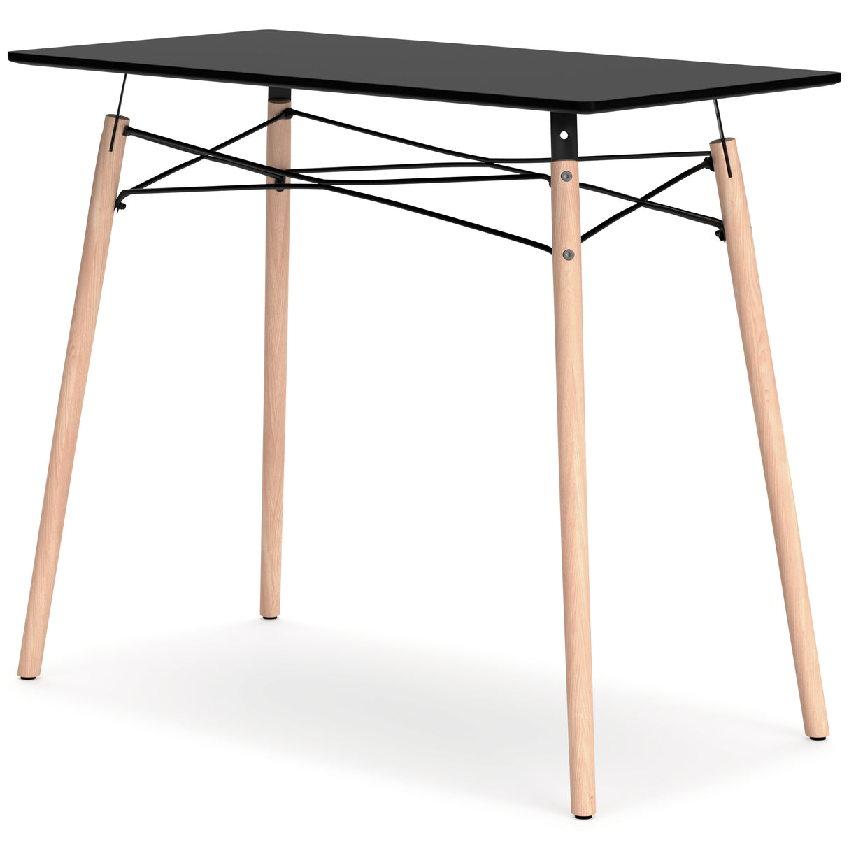 Jaspeni Black/Natural Home Office Desk from Ashley - Luna Furniture