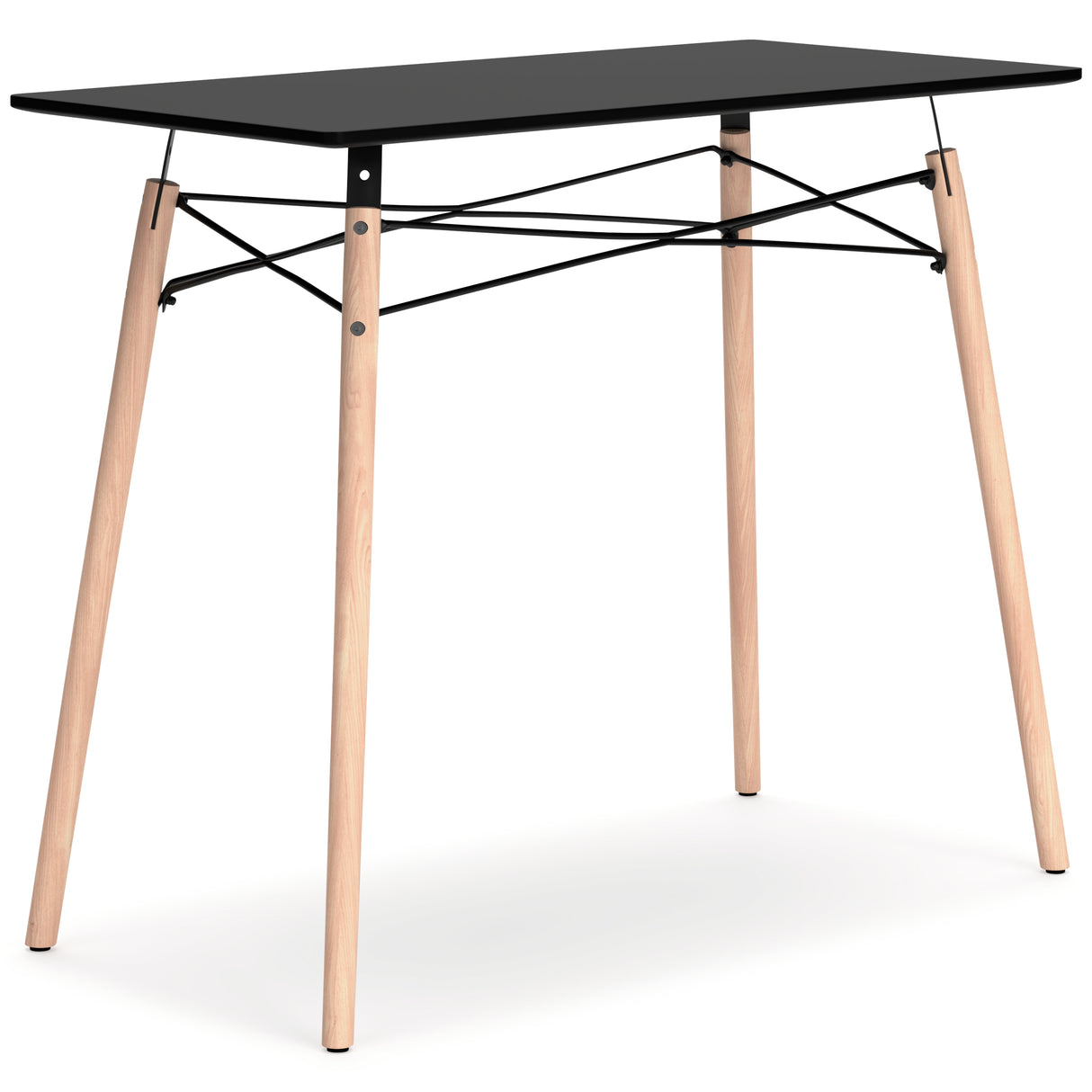 Jaspeni Black/Natural Home Office Desk from Ashley - Luna Furniture