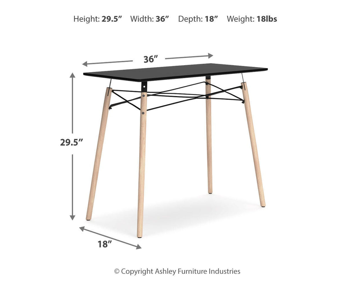 Jaspeni Black/Natural Home Office Desk from Ashley - Luna Furniture