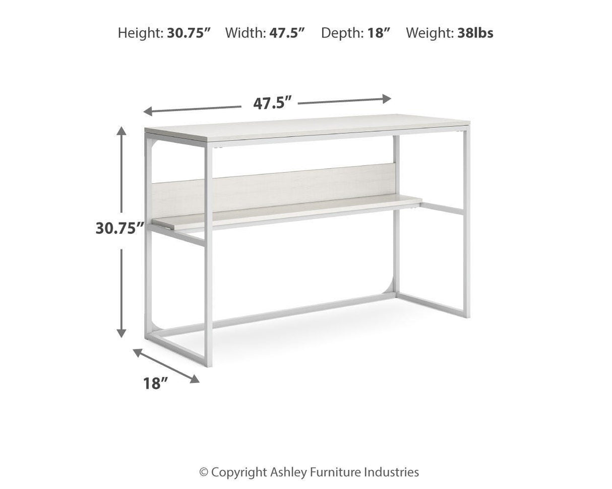 Deznee White Home Office Desk from Ashley - Luna Furniture