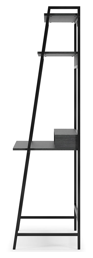 Yarlow Black 36" Home Office Desk with Shelf from Ashley Furniture - Luna Furniture