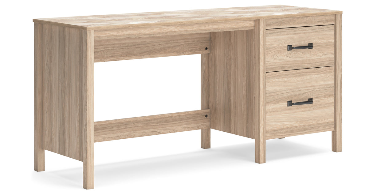 Battelle Tan 60" Home Office Desk from Ashley - Luna Furniture