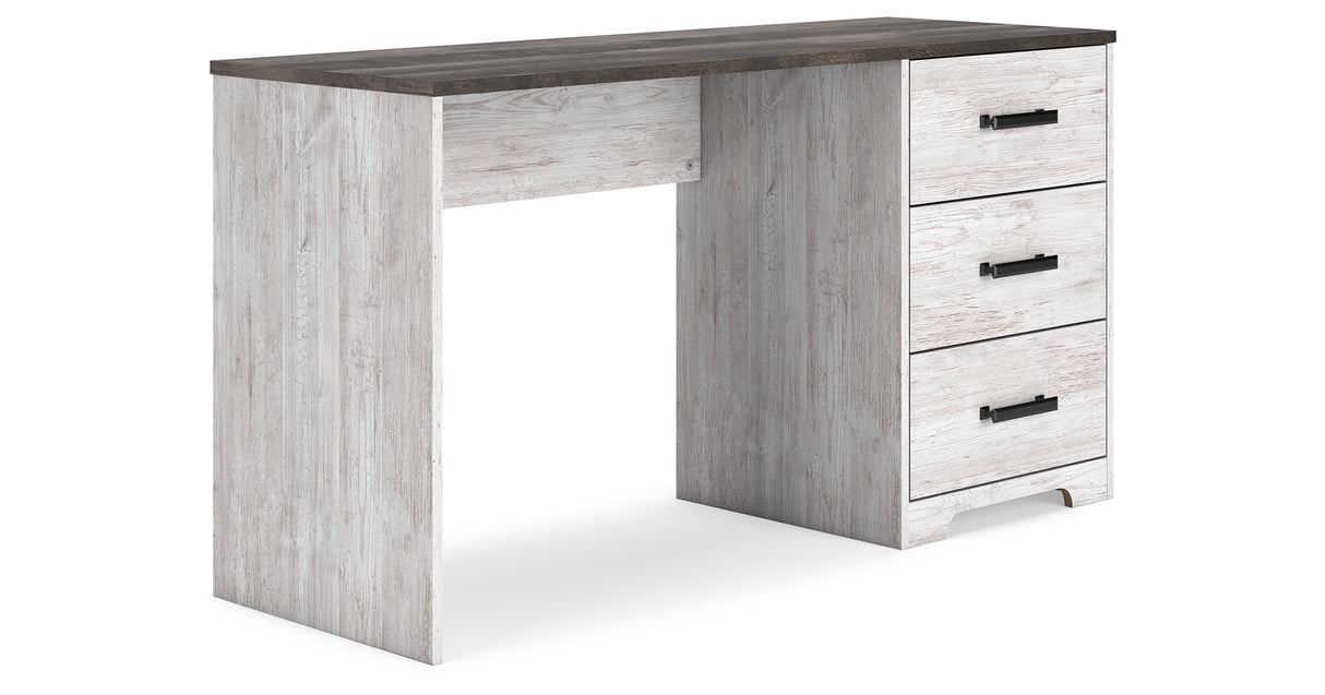 Shawburn White/Dark Charcoal Gray 54" Home Office Desk from Ashley Furniture - Luna Furniture