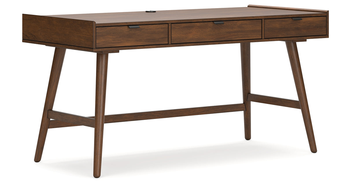 Lyncott Home Office Desk with Chair and Storage in Brown from Ashley - Luna Furniture
