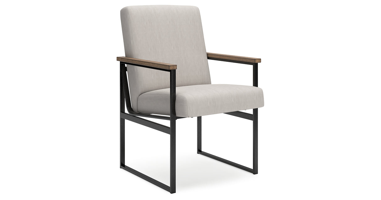 Montia Home Office Desk with Chair and Storage in Light Brown from Ashley Furniture - Luna Furniture