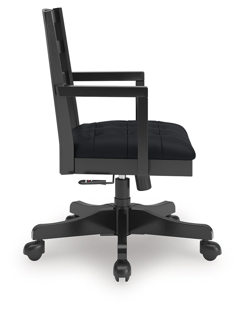 Wildenauer Brown/Black Home Office Desk Chair from Ashley - Luna Furniture