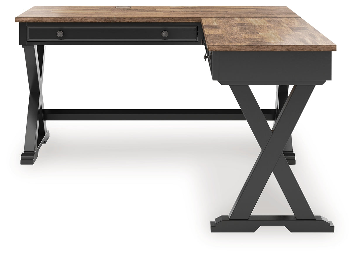 Wildenauer Brown/Black Home Office Desk from Ashley - Luna Furniture