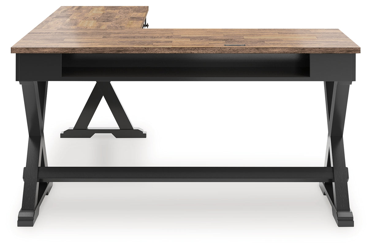 Wildenauer Brown/Black Home Office Desk from Ashley - Luna Furniture