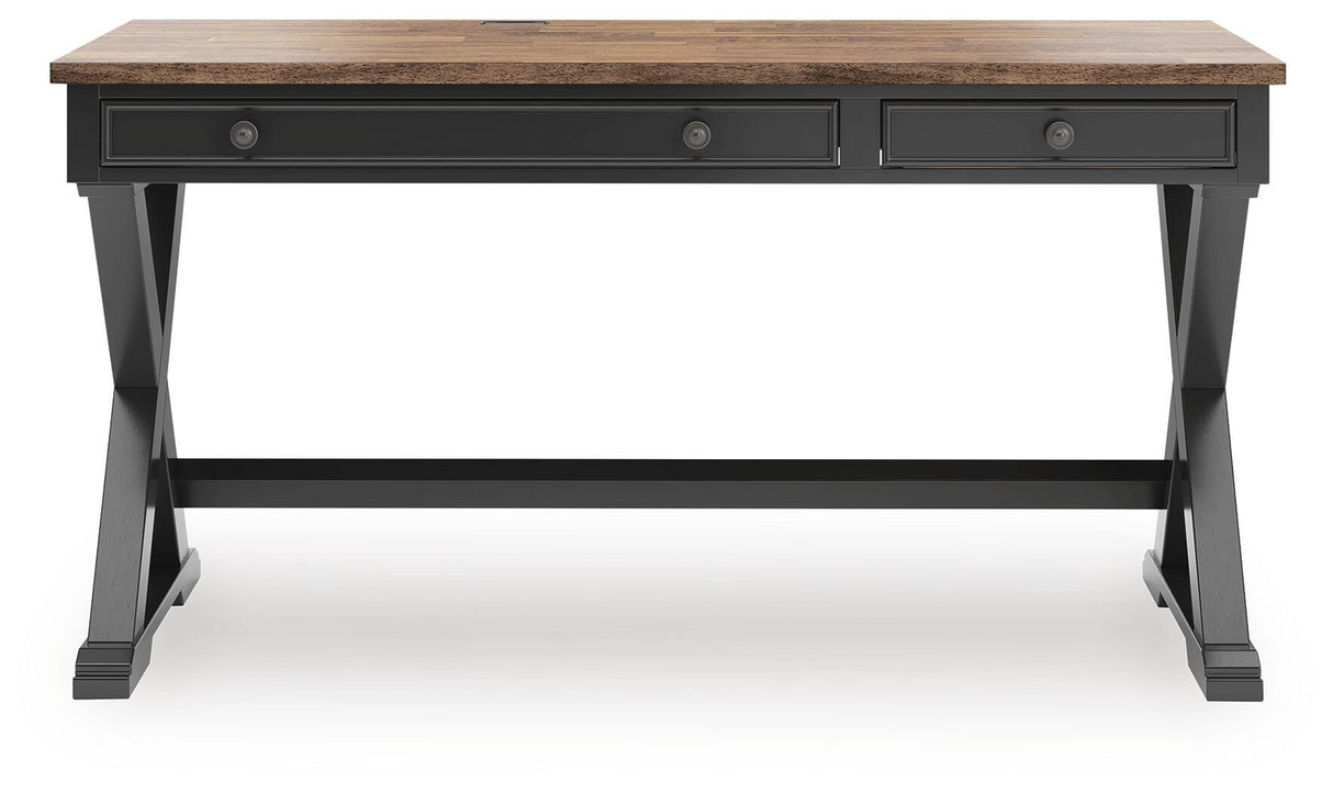 Wildenauer Brown/Black 60" Home Office Desk from Ashley - Luna Furniture