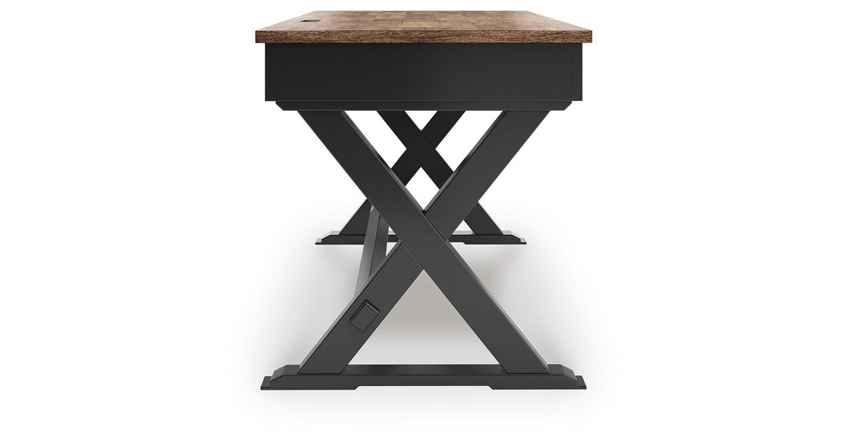 Wildenauer Brown/Black 60" Home Office Desk from Ashley - Luna Furniture